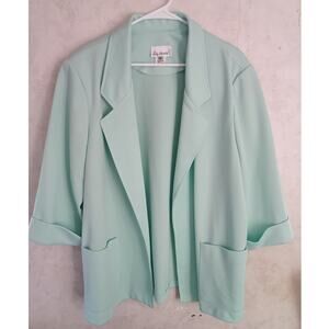 Vintage Mint Green Longline Jacket Plus 2X Lady Devon USA ILGWU Union Made